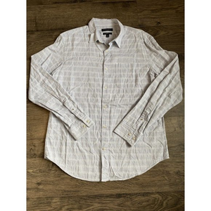 Mens Banana Republic oxford shirt camden fit 100% cotton White & Blue size M